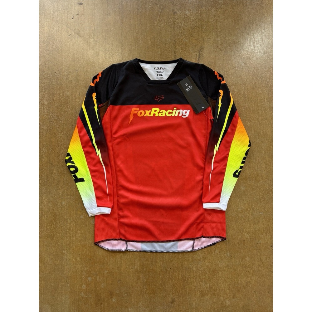 Fox Racing 180 Statk Jersey Motocross Flo Red Jersey T-Shirt Youth XL NWT